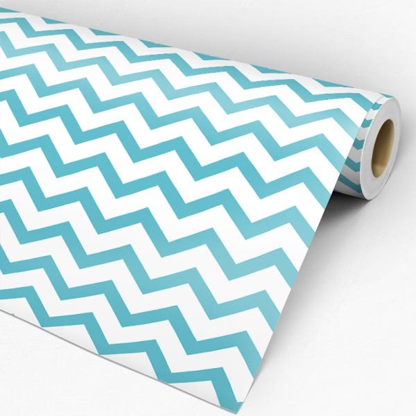 Papel de Parede Adesivo Chevron 028 Turquesa 3.00x0.58m - 3