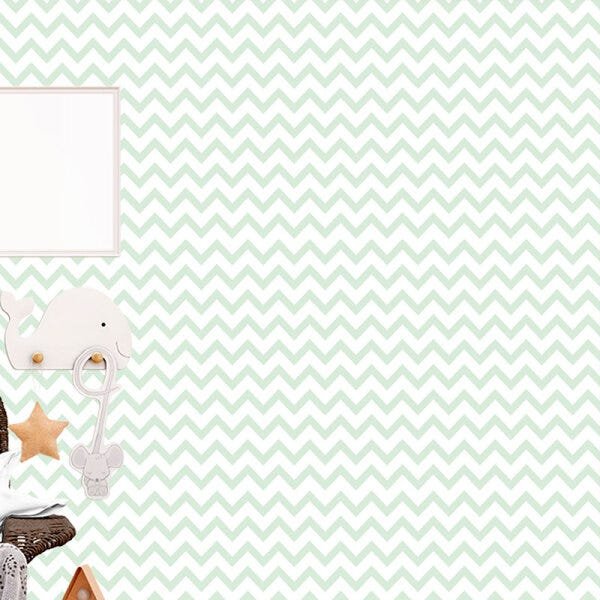 Papel de Parede Adesivo Chevron 026 Verde 4.80x0.58m - 1
