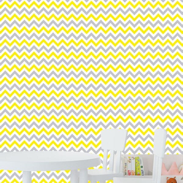 Papel de Parede Adesivo Chevron 025 Amarelo 1.20x0.58m - 1