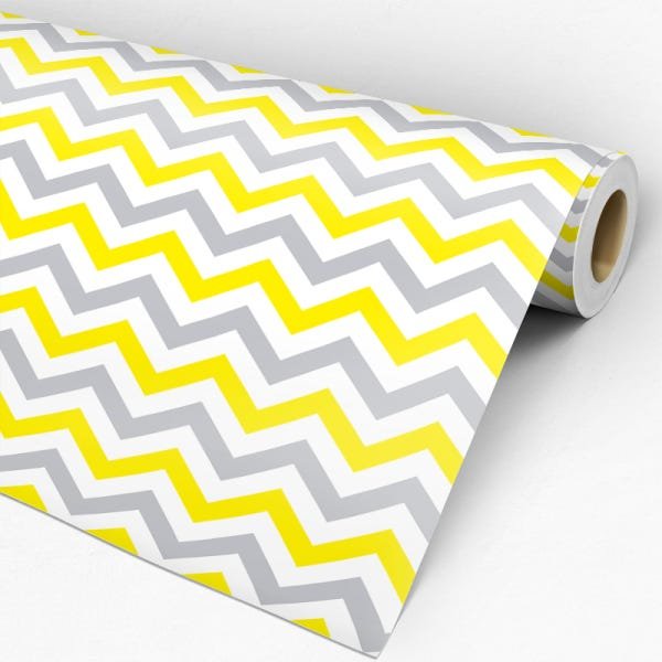 Papel de Parede Adesivo Chevron 025 Amarelo 1.20x0.58m - 3