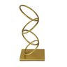 Escultura Decorativa Abstrata - Anéis em Metal Dourado Studio Casa Center - 1