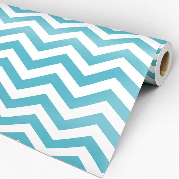 Papel de Parede Adesivo Chevron 020 Turquesa 3.60x0.58m - 3