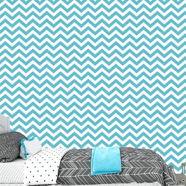 Papel de Parede Adesivo Chevron 020 Turquesa 3.60x0.58m - 1