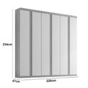 Ver imagem 4 de Guarda Roupa Casal Boston 6 Portas e 4 Gavetas Moderna