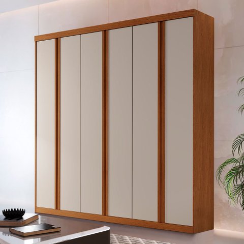 Guarda Roupa Casal Boston 6 Portas e 4 Gavetas Moderna