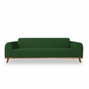 Ver imagem 2 de Sofá Living Átila Velusoft Verde, 2,10 Metros, Design Retrô.