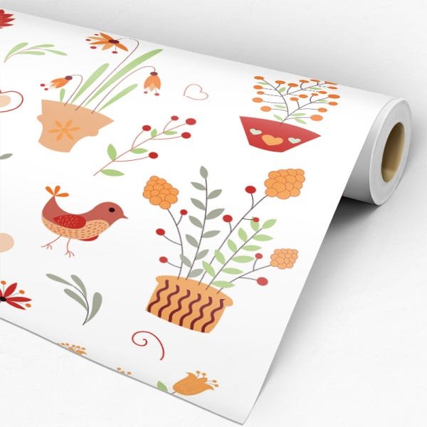 Papel de Parede Adesivo Casual 030 Flores 2.40x0.58m - 3