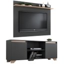 Ver imagem 1 de Rack com Painel para TV até 40" 135cm Benevello 2 Portas Grafite/Siena