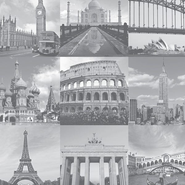 Papel de Parede Adesivo Casual 027 Turismo 4.80x0.58m - 2