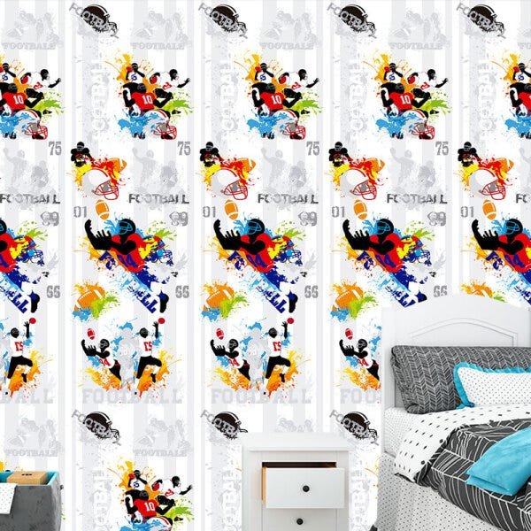 Papel de Parede Adesivo Casual 025 Football 2.40x0.58m - 1