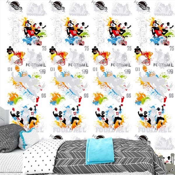 Papel de Parede Adesivo Casual 024 Football 1.20x0.58m - 1