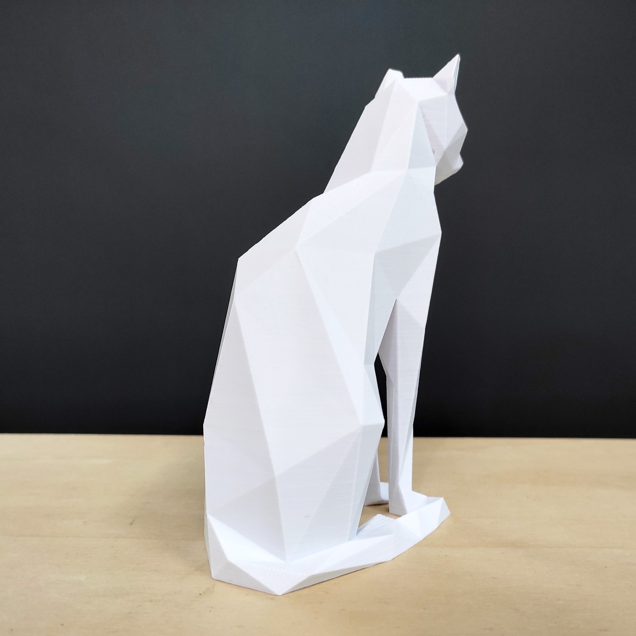 Gato Sentado 15 Cm - Decoração, Estatueta, Egipcio - Toque 3D:Branco - 4