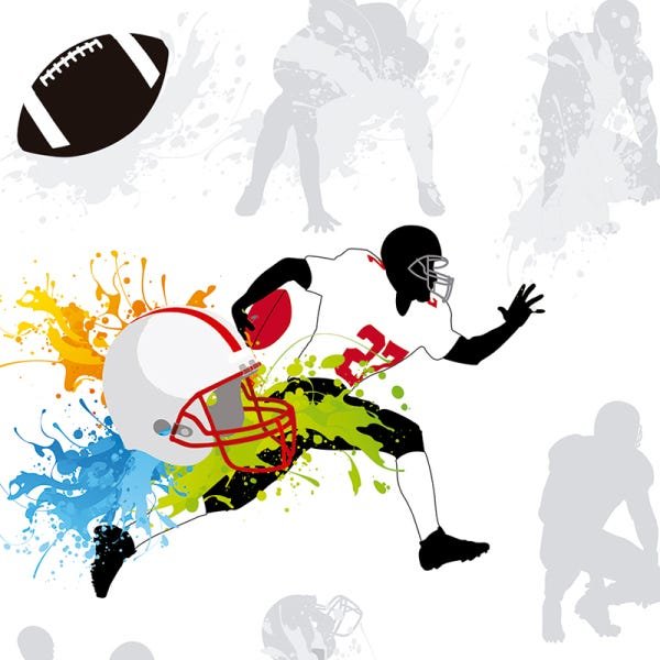 Papel de Parede Adesivo Casual 023 Football 4.80x0.58m - 2