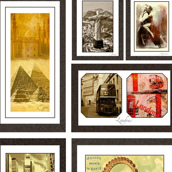 Papel de Parede Adesivo Casual 021 Turismo 3.00x0.58m - 2