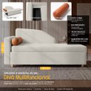 Ver imagem 3 de Sofá Cama Solteiro 1 Lugar com Baú Divã Bouclê Multifuncional Divã Quarto Hóspedes 195cm:Bouclê Bege