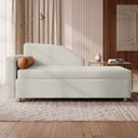 Ver imagem 1 de Sofá Cama Solteiro 1 Lugar com Baú Divã Bouclê Multifuncional Divã Quarto Hóspedes 195cm:Bouclê Bege