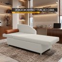 Ver imagem 2 de Sofá Cama Solteiro 1 Lugar com Baú Divã Bouclê Multifuncional Divã Quarto Hóspedes 195cm:Bouclê Bege