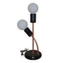 Ver imagem 5 de Abajur Luminária de Mesa 2 Hastes Moderno Ideal P/ Sala, Quarto Cor Preto com Cobre Bivolt 110v/220v