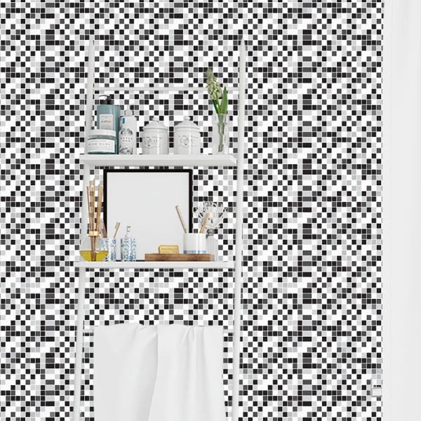 Papel de Parede Adesivo Pastilha 031 Preta 4.80x0.58m - 1