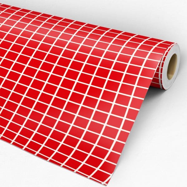 Papel de Parede Adesivo Pastilha 028 Vermelha 1.80x0.58m - 3