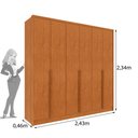 Ver imagem 4 de Guarda-Roupa Casal com 6 Portas e 6 Gavetas 243cm Multimóveis CR35489 Cinamomo