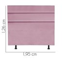 Ver imagem 3 de Cabeceira Estofada Argentina 195cm King Size para Cama Colchão Box Quarto Suede Rosa Bebê - Aurora