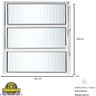 Janela Basculante Vitro de Aluminio Branco Liso Esquadria 60x60 Vidro Mini Boreal Transparente J&c - 4