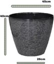 Ver imagem 1 de Vaso para Plantas Grande Decorativo Sala Jardim Alto Brilho e Leve 40cm (liso/cinza-escuro)