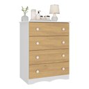 Ver imagem 2 de Cômoda Infantil 65cm com 4 Gavetas Realeza Multimóveis Mp4433 Branco/madeirado Branco/madeirado