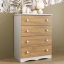 Ver imagem 1 de Cômoda Infantil 65cm com 4 Gavetas Realeza Multimóveis Mp4433 Branco/madeirado Branco/madeirado