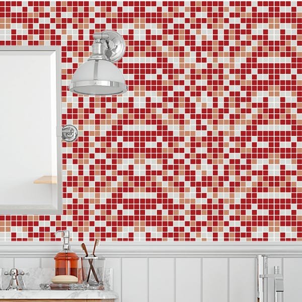 Papel de Parede Adesivo Pastilha 020 Vermelha 4.80x0.58m - 1