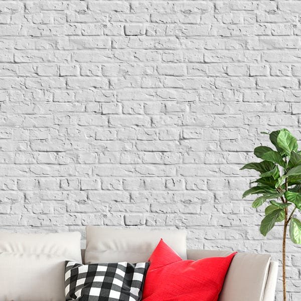 Papel de Parede Adesivo Tijolo 036 Cinza 4.80x0.58m - 1