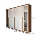 Ver imagem 4 de Guarda-roupa Casal Aura 6 Portas 6 Gavetas com Espelho Cinamomo-branco - Panorama Móveis