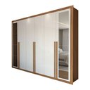 Ver imagem 3 de Guarda-roupa Casal Aura 6 Portas 6 Gavetas com Espelho Cinamomo-branco - Panorama Móveis