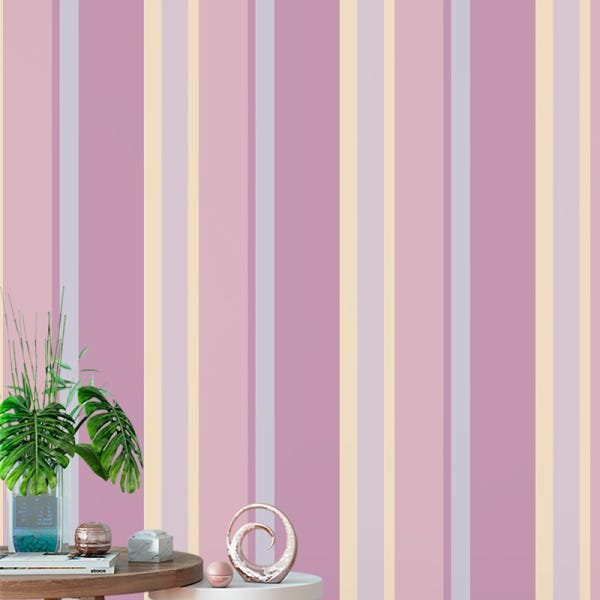 Papel de Parede Adesivo Listrado 009 Roxo 3.00x0.58m - 1