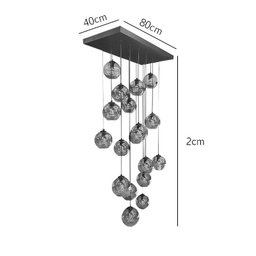 Pendente Piovere Preto e Champagne 2m para 18xG9 Bivolt para Salas e Quartos - HTPDT64253 - 2