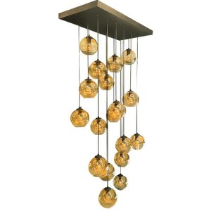 Pendente Piovere Preto e Champagne 2m para 18xG9 Bivolt para Salas e Quartos - HTPDT64253