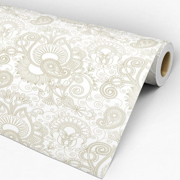 Papel de Parede Adesivo Arabesco 006 Dourado 1.80x0.58m - 3