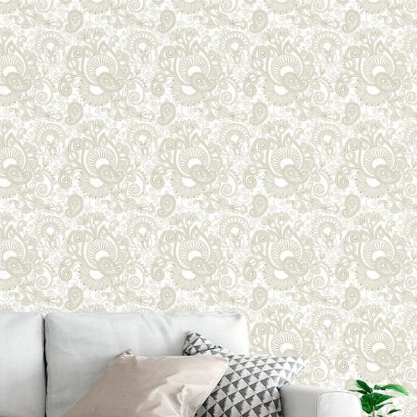 Papel de Parede Adesivo Arabesco 006 Dourado 1.80x0.58m - 1