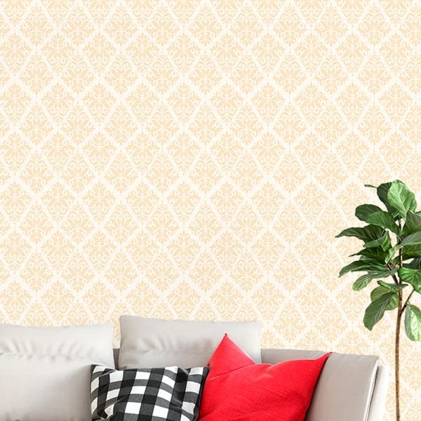 Papel de Parede Adesivo Arabesco 009 Laranja 1.80x0.58m - 1