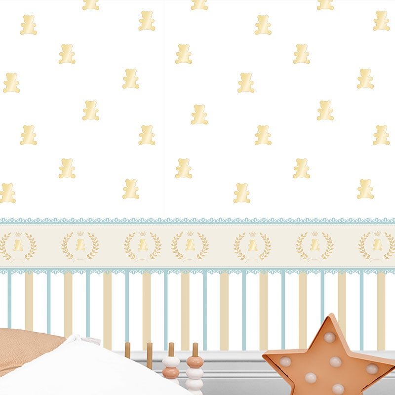 Papel de Parede Adesivo Baby 030 Turquesa 4.20x0.58m - 1