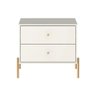 Mesa Cabeceira Jasper Off White Fosco Base Dourado 51cm - 69755 - 1