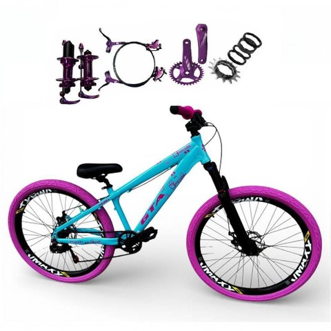 Bicicleta Aro 26 Gta Rebel Freeride Single Cubo K7 Barulhento Freio Hidraulico Rodas Vmaxx Pneu