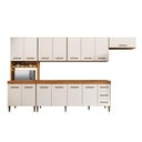 Ver imagem 1 de Cozinha Completa 14 Portas 3 Gavetas Atenas Kaiki Moveis Nature-off White
