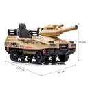 Ver imagem 3 de Carrinho Elétrico com Controle Remoto Mini Tanque com Som Luz e Disparador de Munição Camuflado Amar