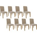 Ver imagem 1 de Kit 8 Cadeiras Sala Jantar Nicole 8 Un Savana/nature-suede Nude Bege - Cimol