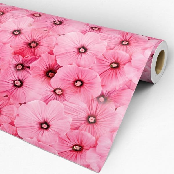 Papel de Parede Adesivo Floral 025 Rosa 4.80x0.58m - 3
