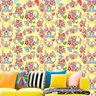 Papel de Parede Adesivo Floral 024 Amarelo 1.80x0.58m - 1