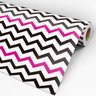 Papel de Parede Adesivo Chevron 017 Rosa e Preto 3.60x0.58m - 3