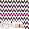 Papel de Parede Adesivo Chevron 017 Rosa e Preto 3.60x0.58m - 1